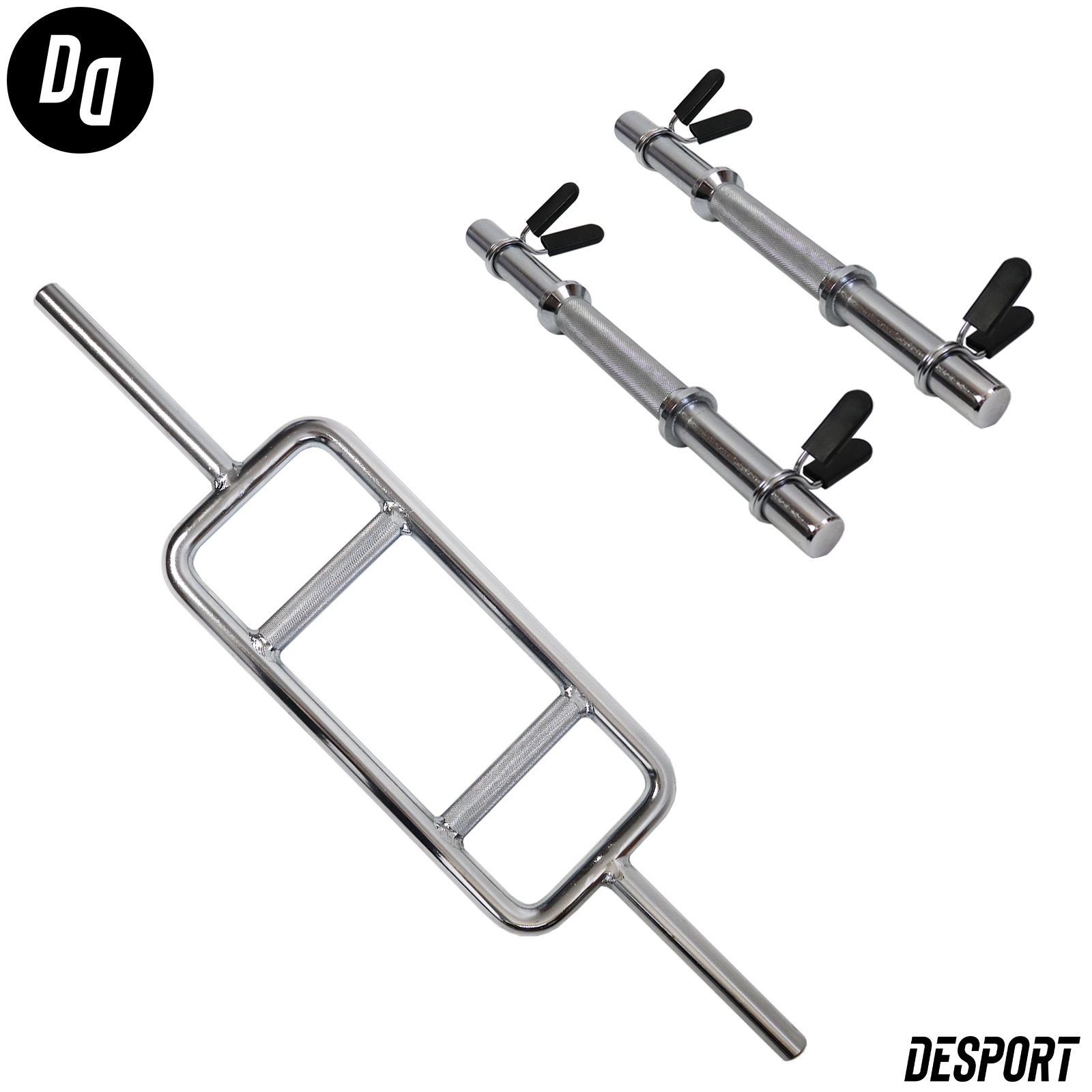 Desport 1 Inch Barbells Triceps Bicep Curl EZ Bar Chrome Steel Weight
