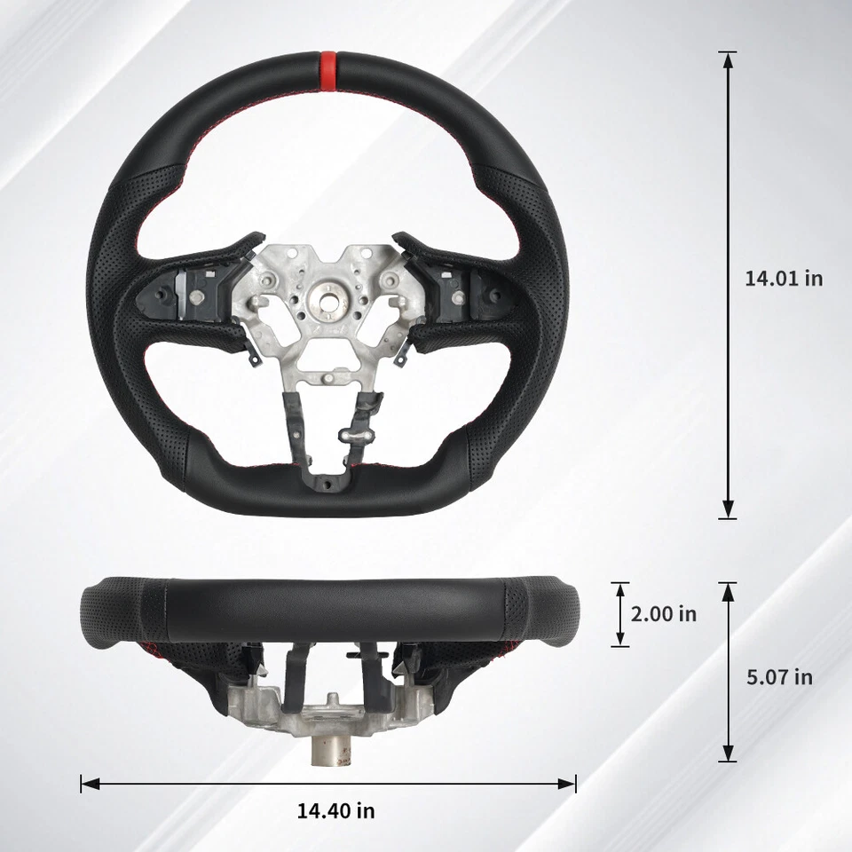 Volante plano deportivo de cuero completo para Infiniti Q50 Q60 2017-2024 sin calefacción Foto 4 de 4