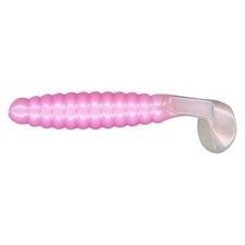 Charlie Brewer's 1.5" Crappie Slider CSGF3  Pink/ Pearl Tail, 45ct