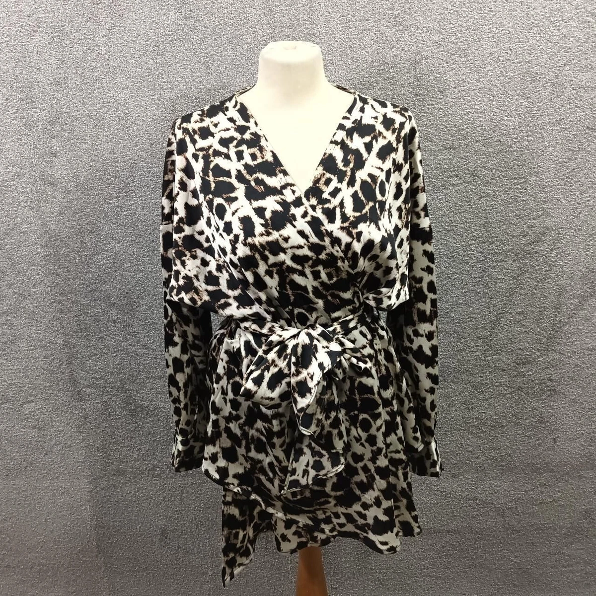 Leopard satin mini online dress