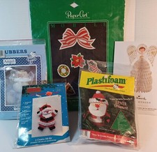 Lot of 5 Small Christmas Crafts Kits Felt Cards Ornaments Hallmark Santa Angel