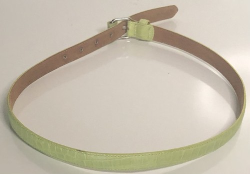 Talbots Leather Belt Skinny Green Size 35 Inches - Picture 3 of 5