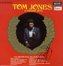 Tom Jones SINGER autograph, signed vinyl record cover Tom Jones SINGER autograph, signed vinyl record cover