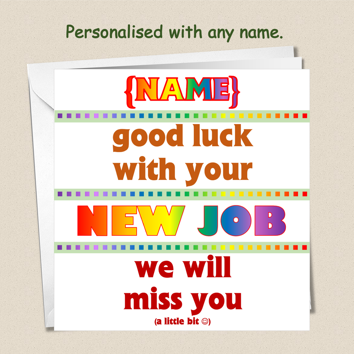 Good Luck Well Miss You Card Illustrated Typographic You're Gonna Be A