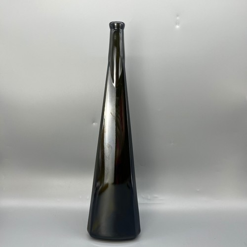 Botella de vidrio vintage 3 caras verde oliva MCM vino grande 19" numerada hecha en Italia - Imagen 2 de 13