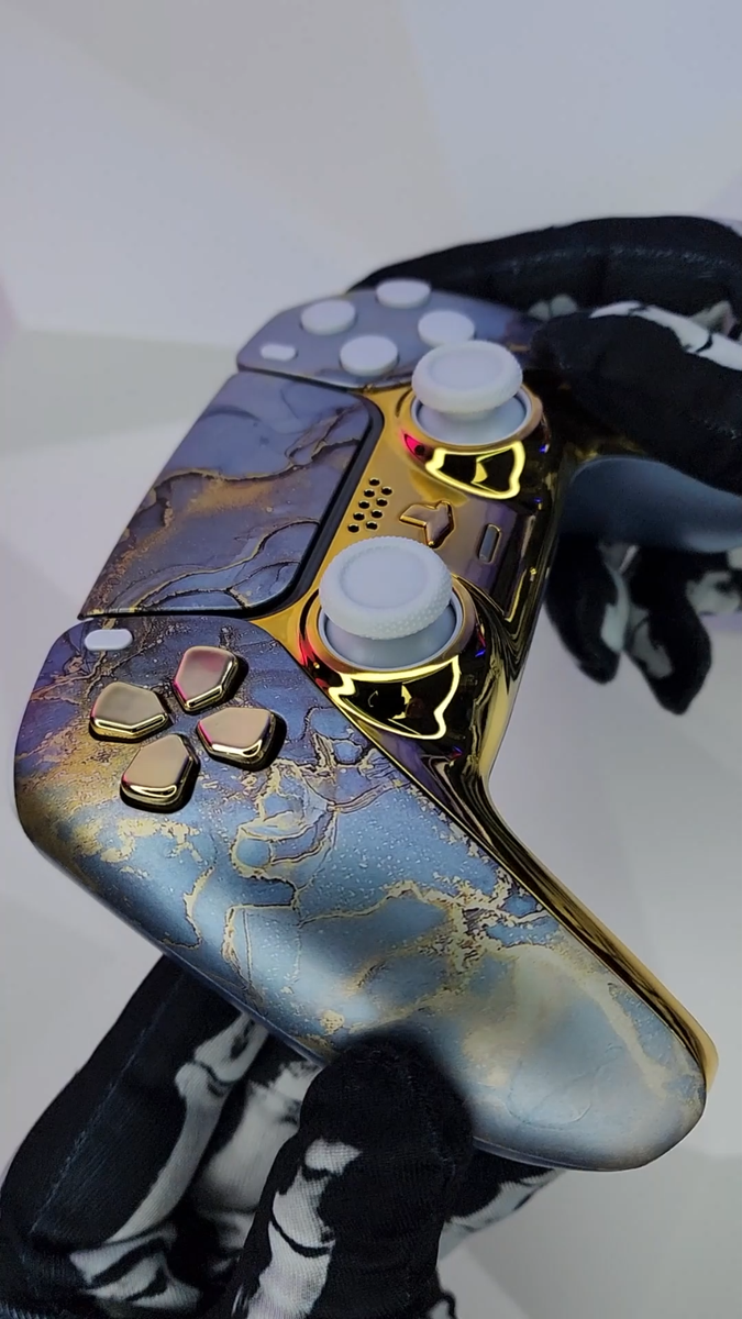Nevermarble PS5 Controller Killscreen Custom Gold Pro PlayStation
