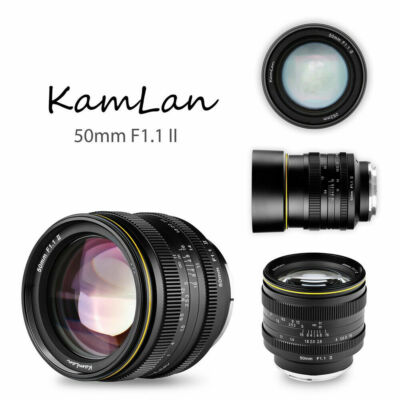 Kamlan 50mm F1.1 II MF Large Aperture Lens for Canon Sony Fujifilm X M43 Camera