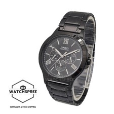 Casio Men's Analog Multi Hands Black Ion Plated S.Steel Band MTP-V300B-1A