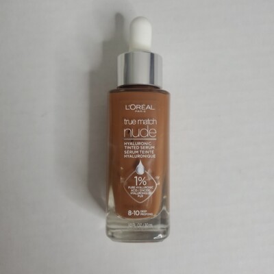 L'Oreal Paris True Match Hyaluronic Tinted Serum Foundation 1 '~Deep 8-10~ NEW