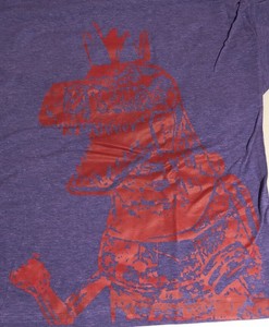 purple and red graphic tee