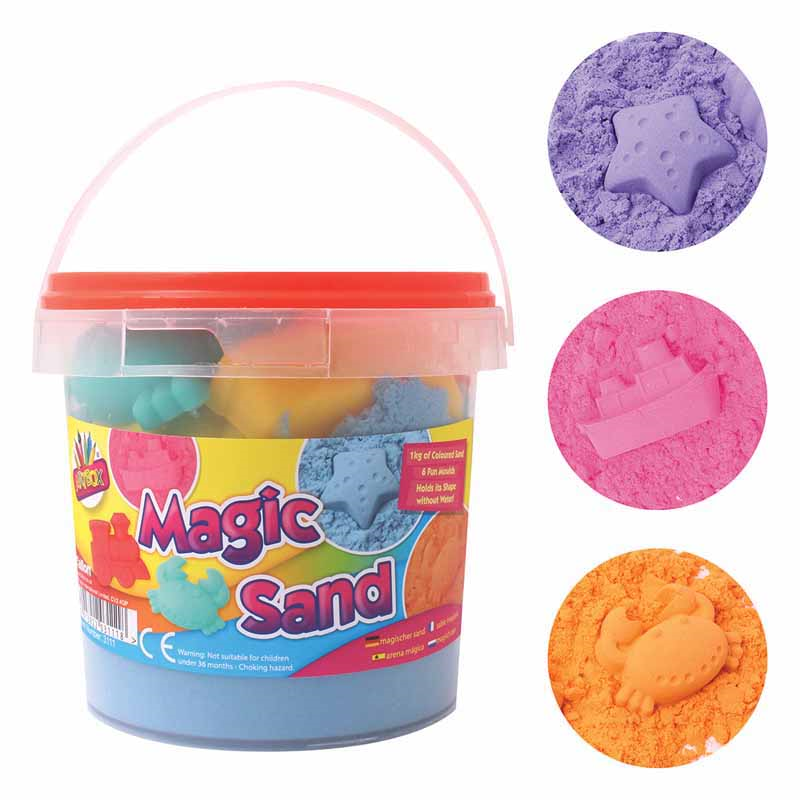 Magic Sand Beach Moulds Magic Childrens/Kids Moving Play Set 1kg