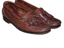 Vintage Cole Haan Men's Brown Tassel Loafers Leather Hand Sewn Sz 8.5 M