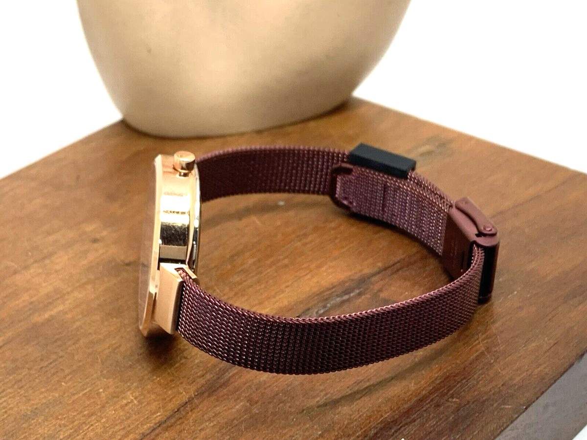 Bering Cassa Solare In Oro Rosa Da Donna, Cinturino In Maglia Di Acciaio 14631-369 - First Class Watches™ A - Foto 4