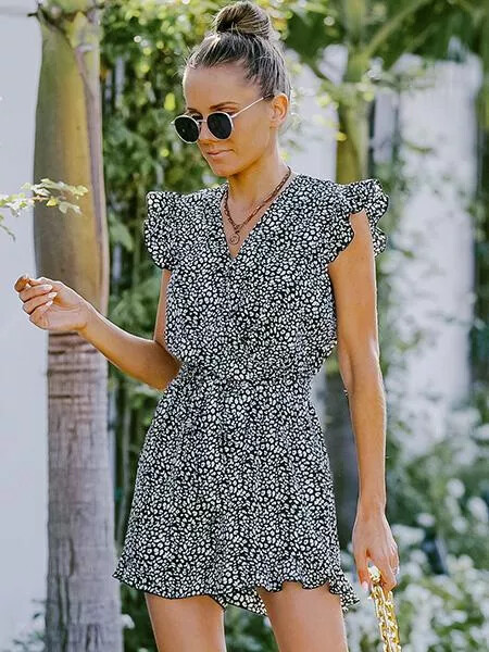 Tuta intera donna jumpsuit manica corta bianco nero pantaloni