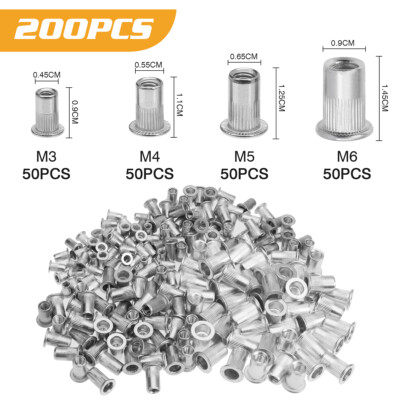 150Pcs Aluminum Rivet Nut Assortment – Metric M3 M4 M5 M6 M8 Threaded Insert Nutsert Set With Case