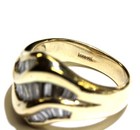 14k yellow gold .98ct round baguette diamond cluster ring 6.3g 6.5 ladies — photo 3