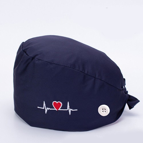 Surgical Scrub Cap Doctor Nurse Kitchen Cotton Hat with Sweatband Adjustable US - Picture 10 of 10