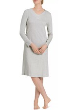 Hanro Womens Mira Long Sleeve Nightgown X-Small Cloud Melange - NWT 228