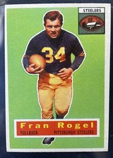 1956 Topps #15 Fran Rogel Pittsburgh Steelers Bonito Aspecto Set Break Grado Superior
