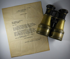 Franklin D Roosevelt - Important Letter Signed on WWI w/ Binoculars Given to FDR
