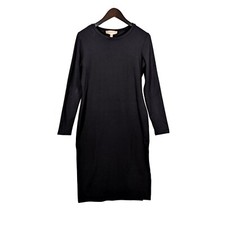 Philosophy Size M Little Black Dress Jersey Sheath Cut Long Sleeve Crew Midi