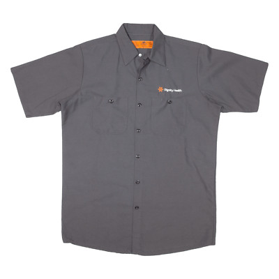 RED KAP Herren Worker Hemd Grau M Kurzarm Regular Polyester-Mischung