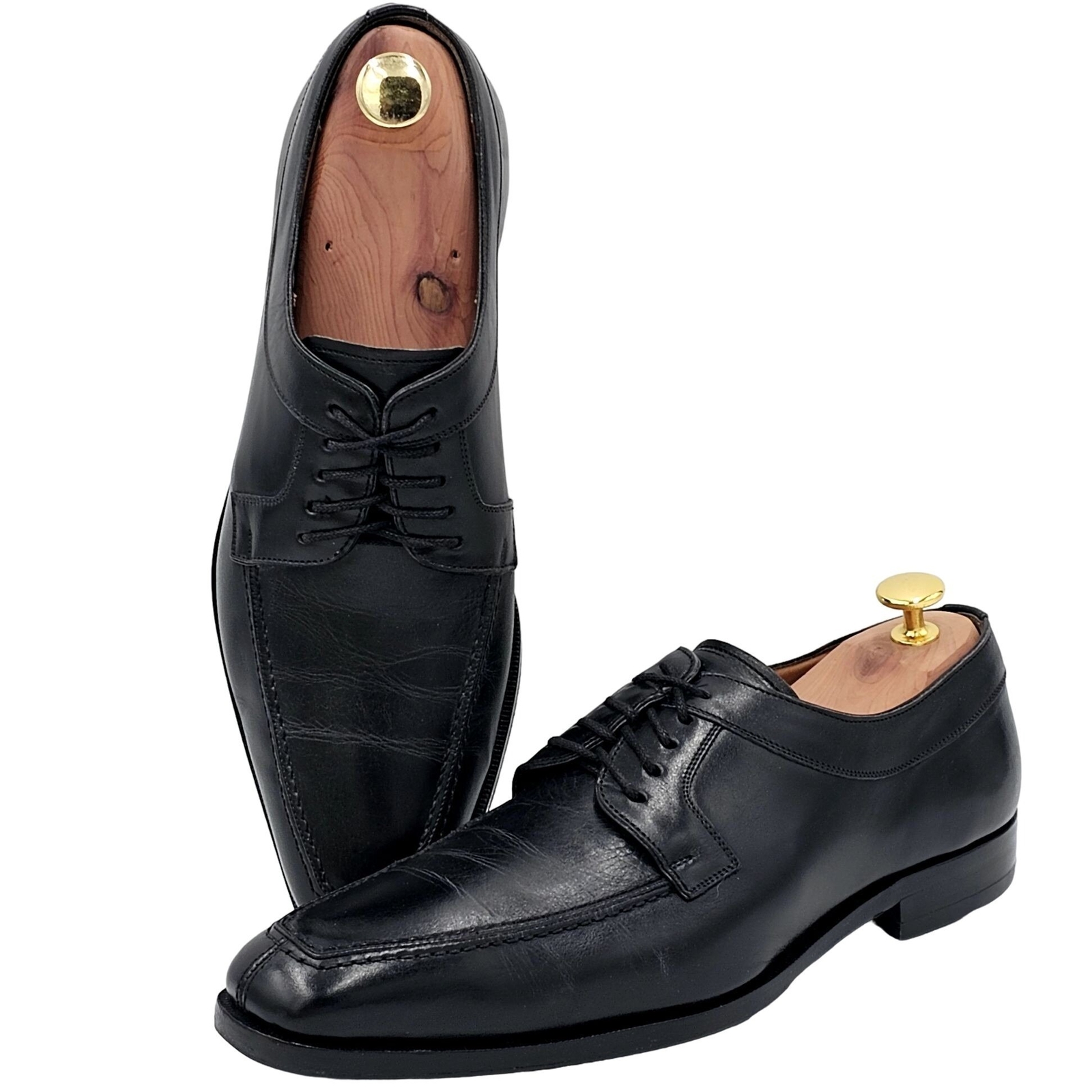 SAOLA Scarpe eleganti Mezlan Spain uomo 8M pelle di vitello nera punta spaccata Derby Oxford
