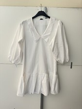 Envii Cotton Azalea Mini White Dress with Detailed Collar XS UK 6-8