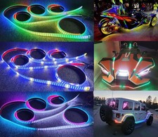 8PCS 2FT Brightest 4Rolls Chasing LED Underglow Lights Car Truck Quad Row Strips