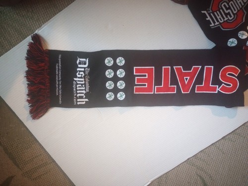 Ohio State Buckeye Red and Black Scarf With Fringe. National Champions!!! - Picture 3 of 3