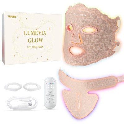 LED Gesichts- & Nackenmaske mit Nahinfrarot, 7 Farben, flexibles Silikon...