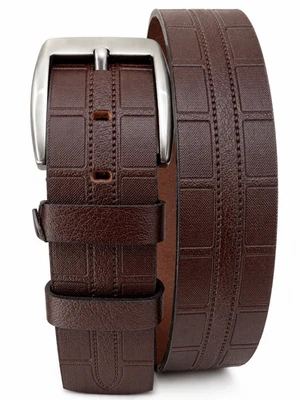 Ceinture résistante en cuir de buffle véritable Conwoy 54 en 135 cm marron... - Photo 1/3