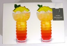 Viski Pearl Diver Glasses Lead Free Crystal - NEW In Box - set of two Tiki Drink