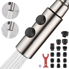 Metal Kitchen Faucet Head , Pull Down Spray Head with 15 Adapters, 2 Function...