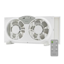 Holmes 9" Digital Window Fan Twin Blade Reversible Airflow Remote 12972 White