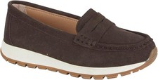 Jo & Joe Ladies Genuine Suede Loafers Slip-on Shoes with a Cushioned Chunky Sole