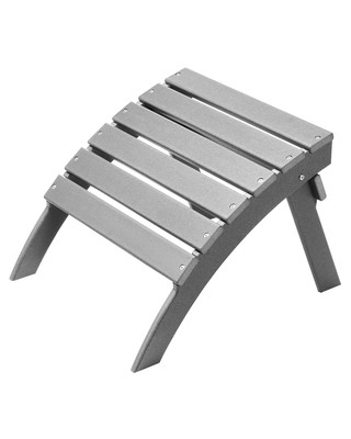 Adirondack Ottoman 21.5L x 18.9W x 14.8H Inch HDPE Folding Patio Footrest Gray