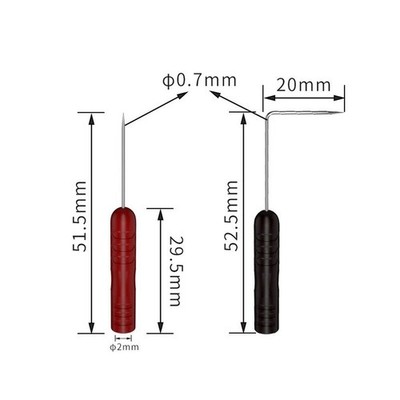 6 Stück 0,7 mm Teststift Nadel Set mit 2 mm Loch Piercing für Kfz Prüfung