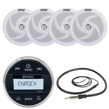 Enrock Gauge Style Digital Media Receiver, 4x 5.25" 180W Max Marine Speakers