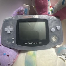 Nintendo Game Boy Advance Clear Glacier AGB-001 Missing Battery Door Works