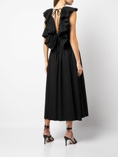 Carolina Herrera Black Ruffled Neckline Dress Size 8 black