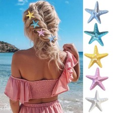 5Pcs Summer Beach Hair Clips for Thin Hair and Thick Hair Cute Starfish Allig...