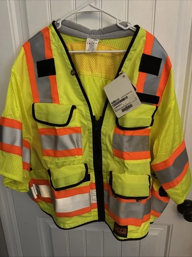 Seco 8365-58-FLY Yellow Surveyor Vest ANSI 2010 Class 3 -Size 2XL XXL - product listing photo