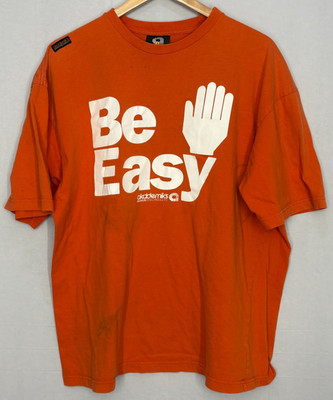 Be Easy T-Shirt Mens Orange Cotton Short Sleeve Crew Neck Graphic XL Akademiks
