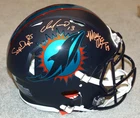 DAN MARINO, MARK CLAYTON  DUPER Signed Dolphins RIVALRY F/S AUTH Helmet BECKETT