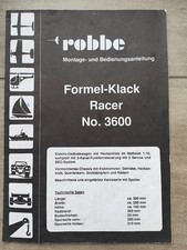 robbe RC Formel-Klack Racer No. 3600 Bauanleitung - Deutsch - vintage