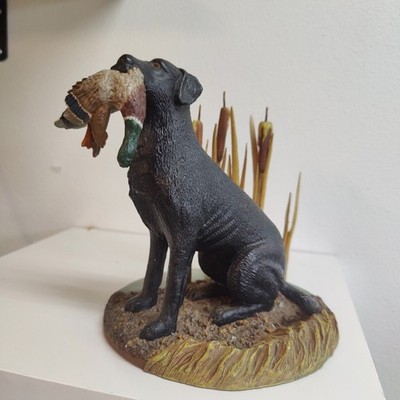 DANBURY MINT ''DEVOTION'' BY STAN BENTALL BLACK LABS PROUDEST MOMENT 6 IN W/BASE