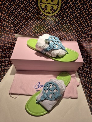 TORY BURCH X BON BON MILLER SANDALS BLUEBERRY/ PINEAPPLE W/CHARM
