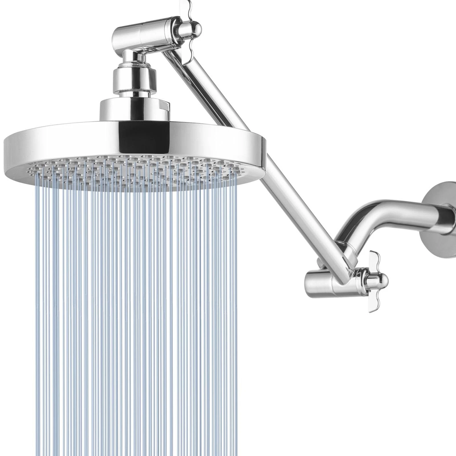 High Pressure Rain Shower Head with 11'' Extension Arm - High Flow Rainfall S...