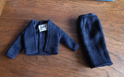 VTG 59' Barbie Commuter Set #916 TM-two piece tailored navy blue cotton set